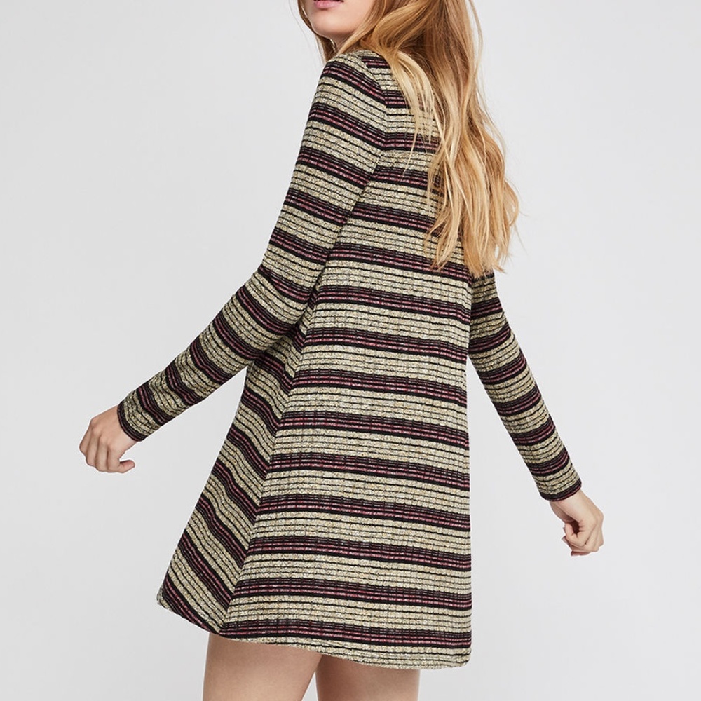 NWT BCBGeneration Metallic A Line Ribbed Dress - Picture 4 of 4